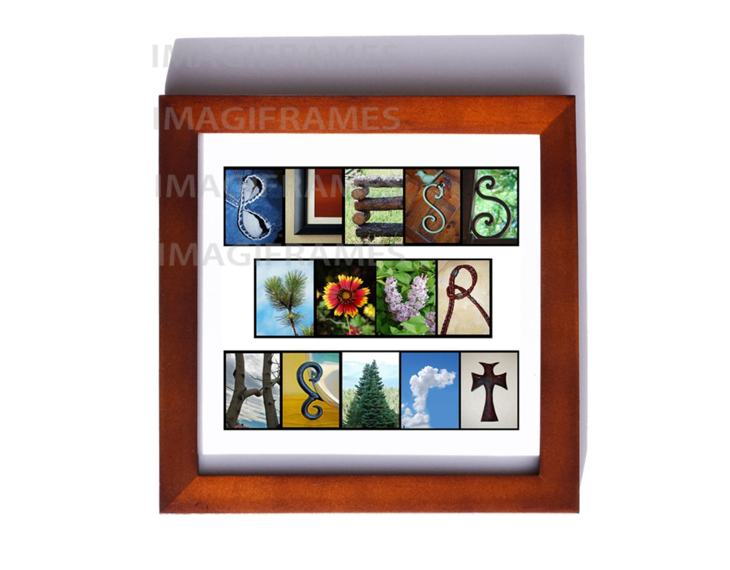 Bless Your Heart Rustic Mountain Brown Frame (5X5)